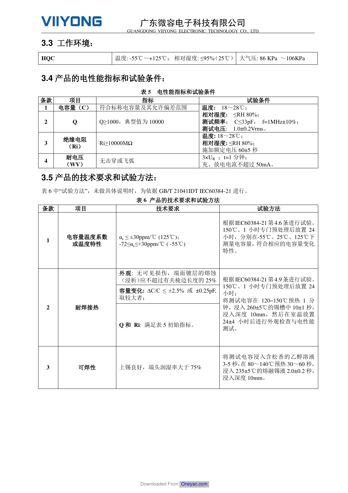 RF / 微波系列规格第 3 页(完整页)